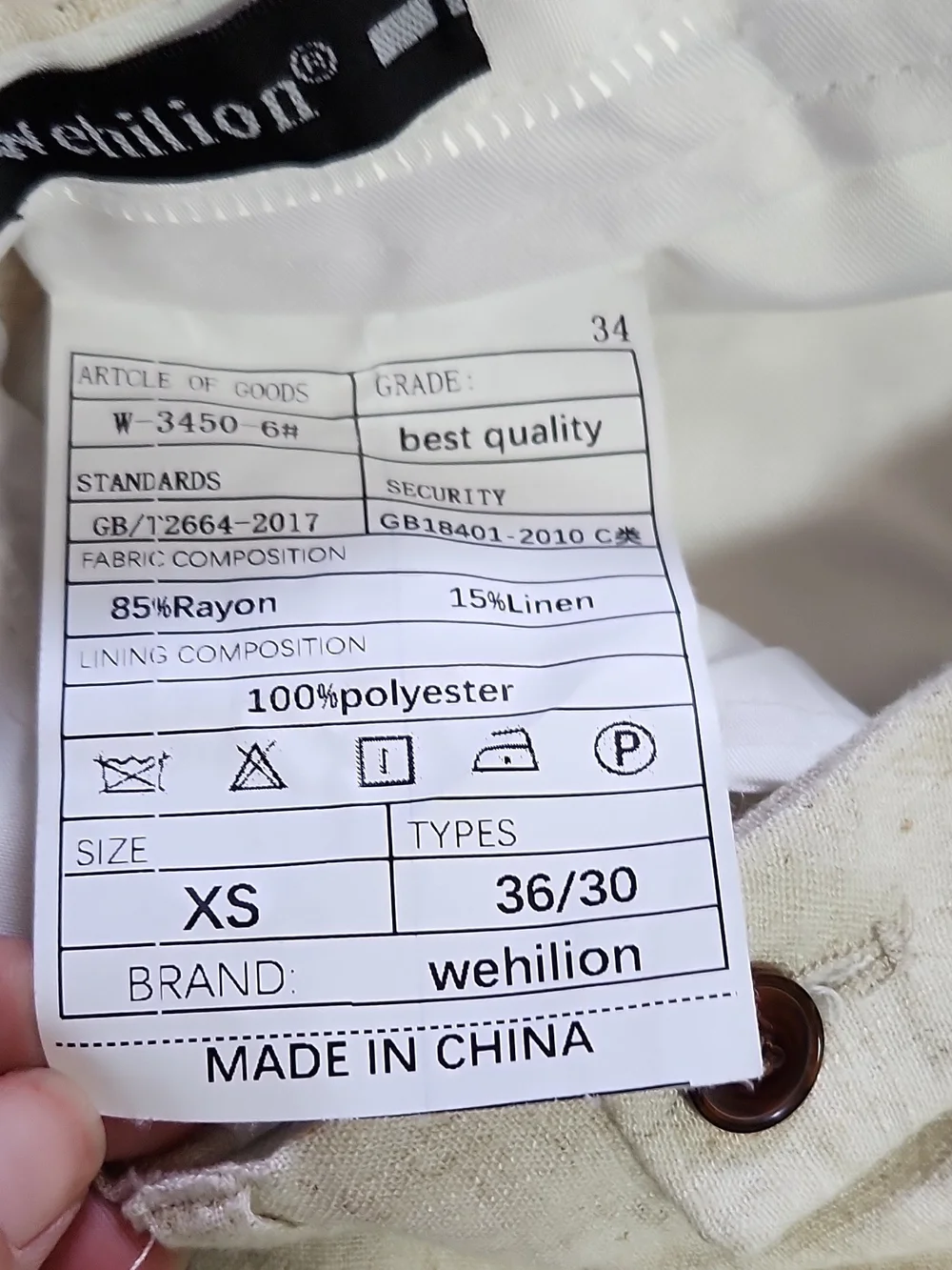 Men's Dress Pants in Off-White